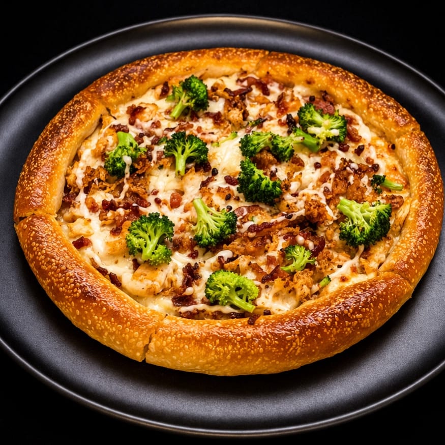 Chicken Alfredo Pizza.