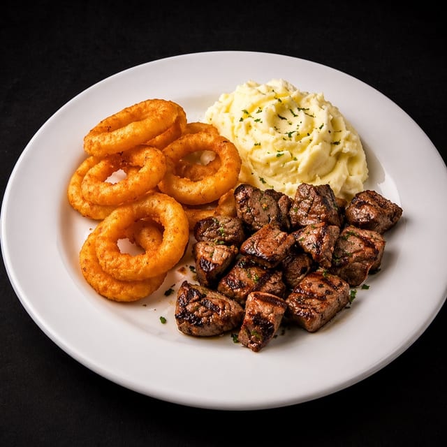 Steak Tip Dinner.