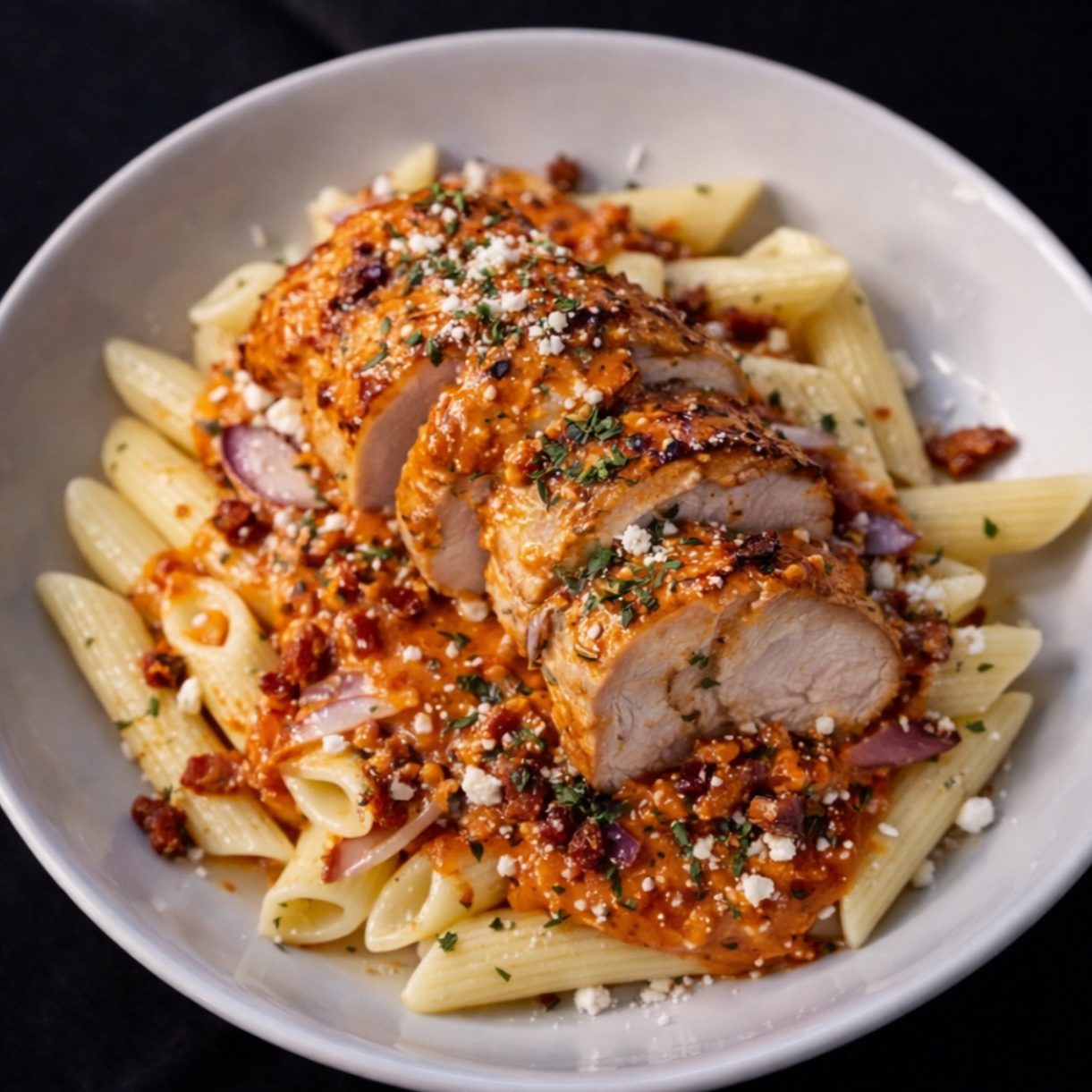 Chicken Penne Alla Vodka.
