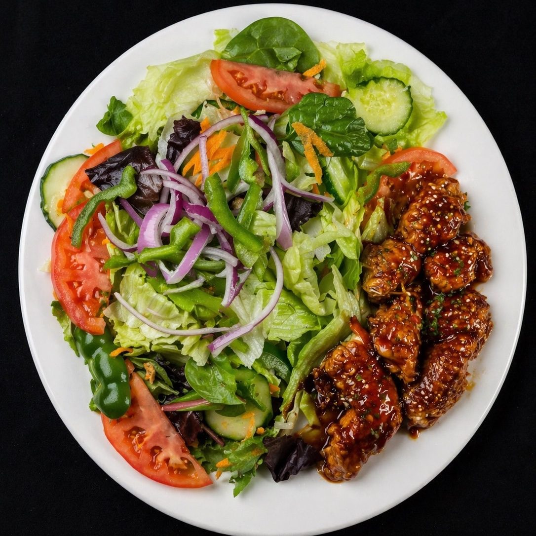Chicken Teriyaki Cutlet Salad.