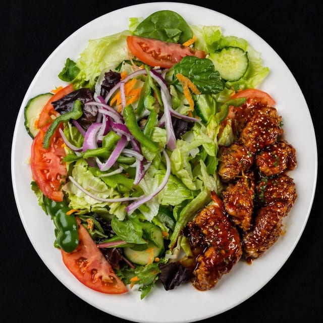 Chicken Teriyaki Cutlet Salad.