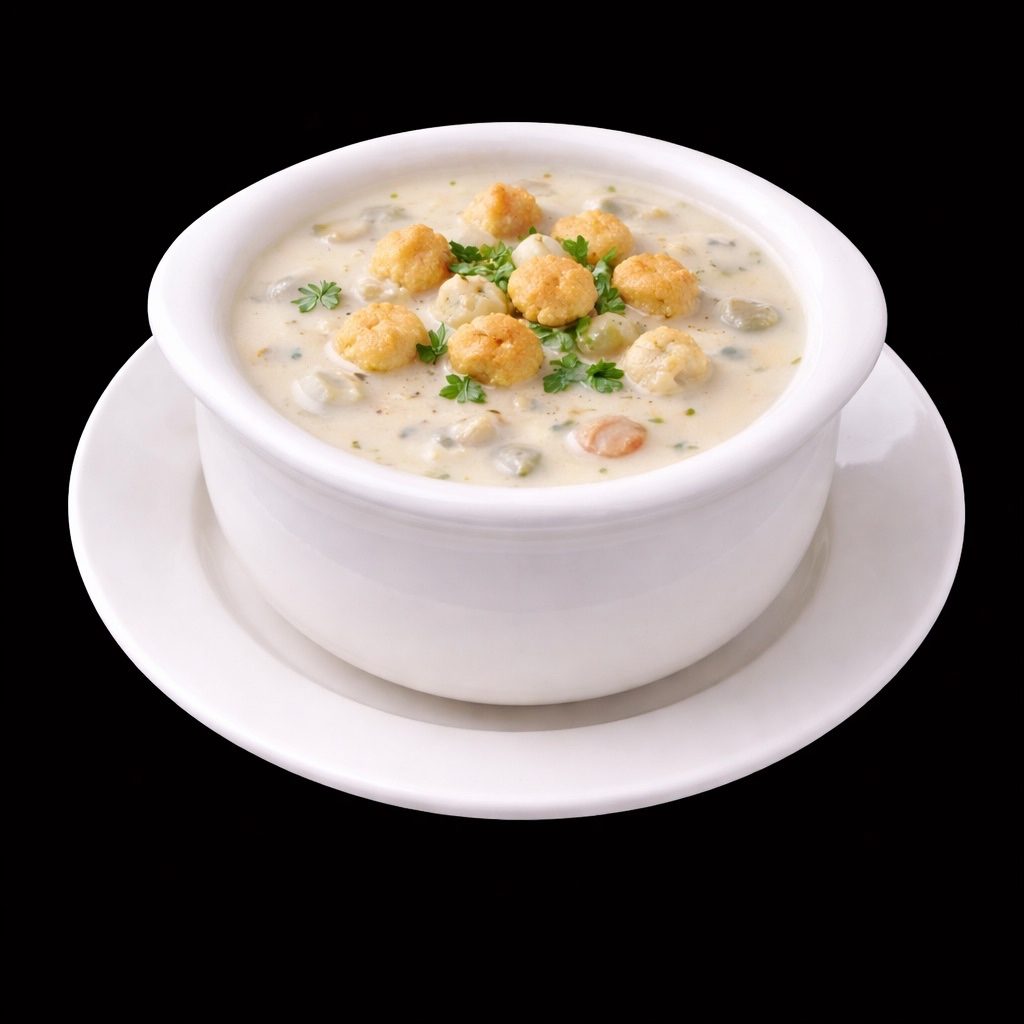 New England Clam Chowder Soup.