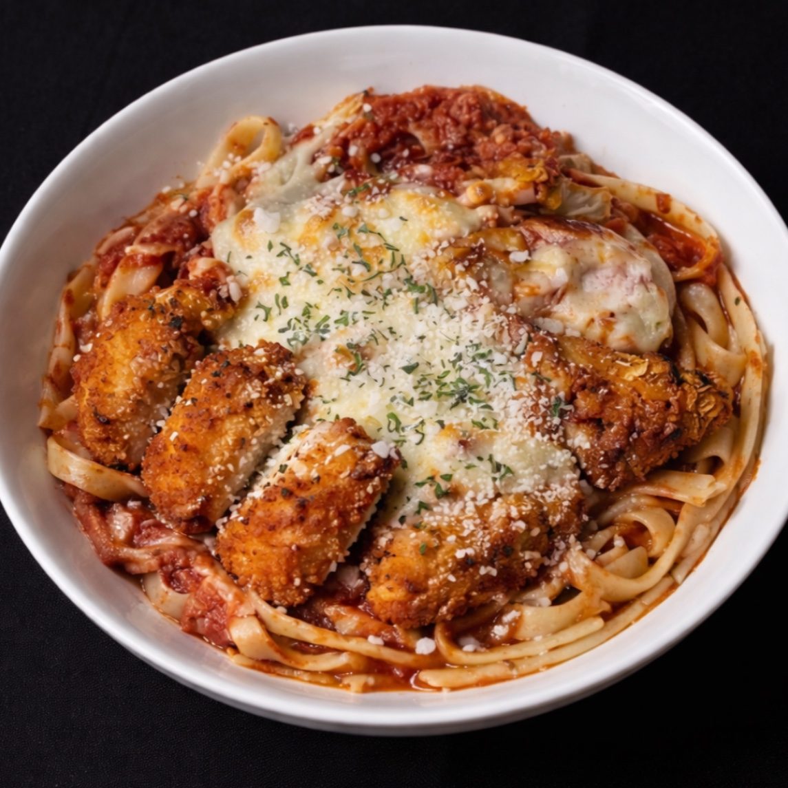 Chicken Parmigiana Pasta.