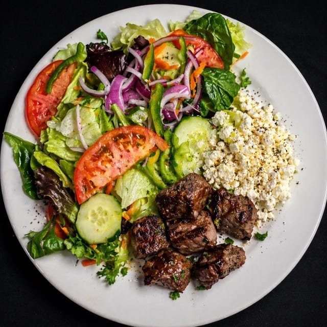 Steak Tip Greek Salad.
